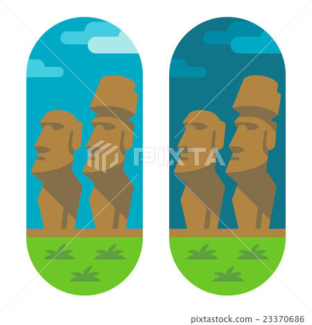 Flat design moai easter 23370686