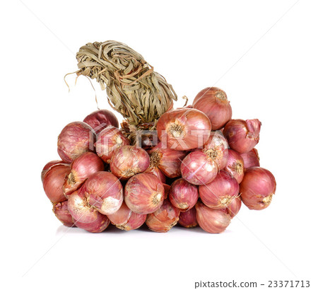 Shallots tie on white background. 23371713