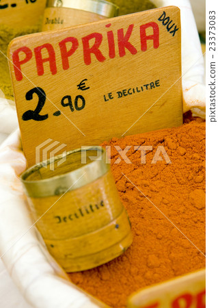 paprika, street market in Castellane, Provence paprika, street market in Castellane, Provence 23373083
