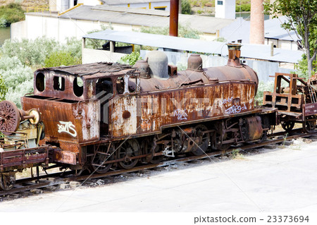 old engine house in Pocinho, Douro Valley,Portugal old engine house in Pocinho, Douro Valley,Portugal 23373694