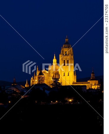 Segovia at night, Castile and Leon, Spain 23374708