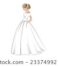 Beautiful bride in wedding dress with pretty hair 23374992