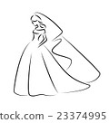 Abstract outline illustration of a young bride 23374995
