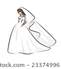 Abstract outline color illustration of young bride 23374996
