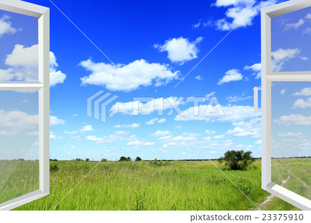 opened window to the summer field 23375910