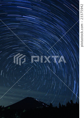 Tanabata night, the diurnal movement of Mt. Fuji and the northern sky 23375942