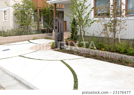 住宅外部入口停車場設計排水排水種植種植 住宅外部入口停車場設計排水排水種植種植 23376477