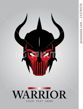 Horned head Warrior Mascot. Black Horned Warrior. Horned head Warrior Mascot. Black Horned Warrior. 23376478
