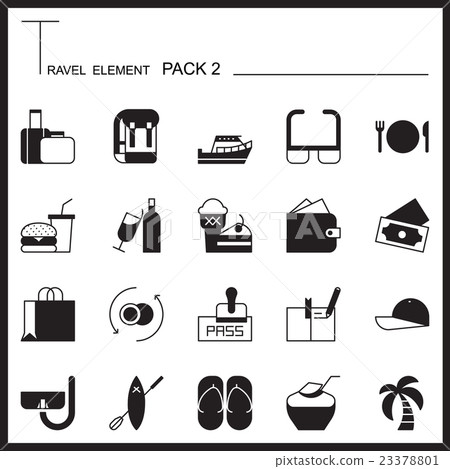 Travel Element Graph Icon Set 2.Beach and Sea  23378801