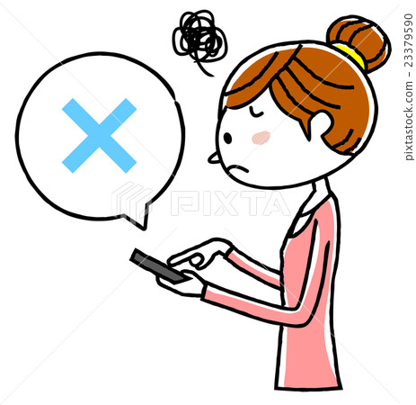 Illustration material: Male manipulating smartphone 23379590