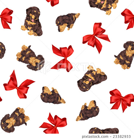 Dachshund and ribbon handle 23382933