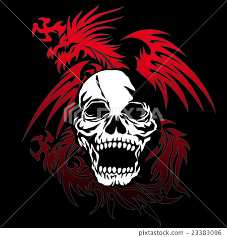 Illustration of Skull and Dragon, Illustration of Skull and Dragon, 23383096