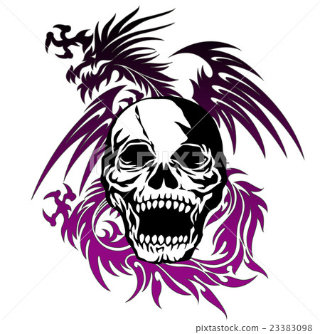 Illustration of Skull and Dragon, Illustration of Skull and Dragon, 23383098