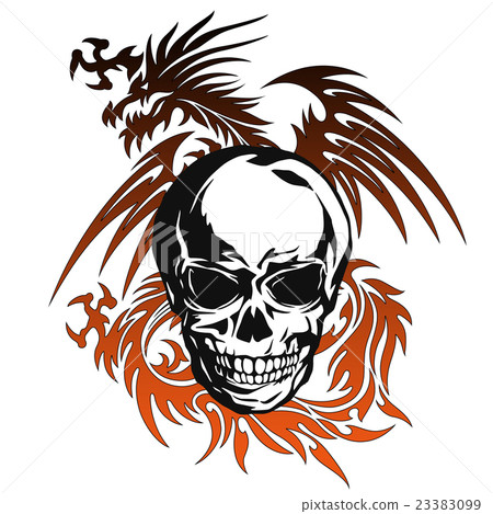Illustration of Skull and Dragon, Illustration of Skull and Dragon, 23383099