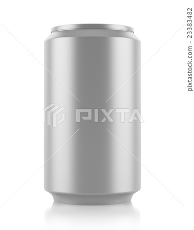 gray beer can isolated on white background 23383482