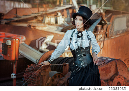 Woman in steampunk style. Woman in steampunk style. 23383985
