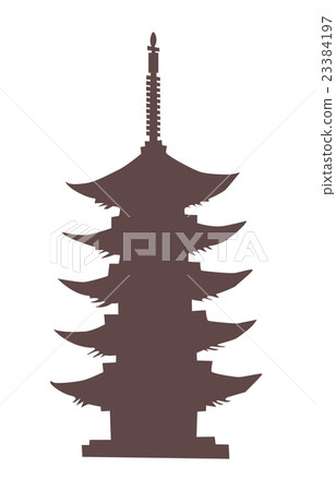 Five-story tower silhouette 23384197