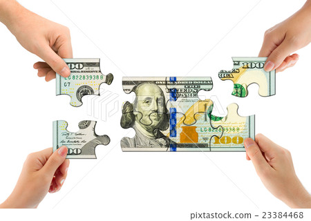 Hands and money puzzle 23384468