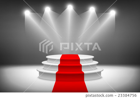 3d isolated Empty white podium on gray background 3d isolated Empty white podium on gray background 23384756