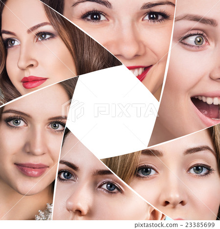 Collage of a beautiful woman faces 23385699
