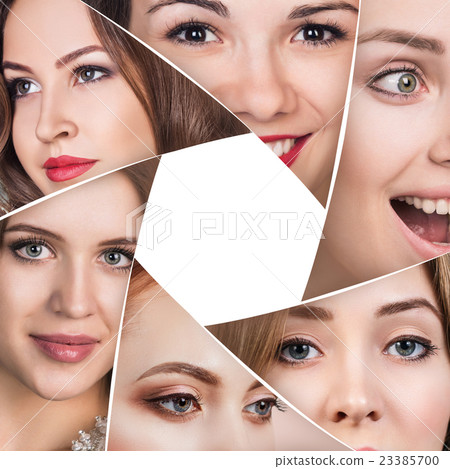 Collage of a beautiful woman faces Collage of a beautiful woman faces 23385700