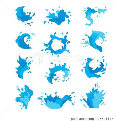 Water splashes vector set. Water splashes vector set. 23391147