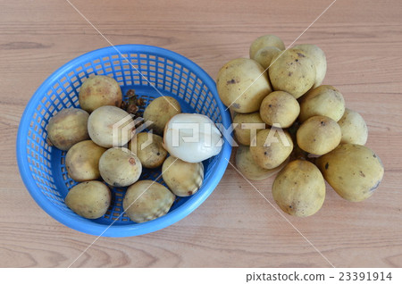 Langsat Asian fruit on basket 23391914