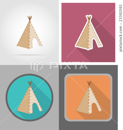 wigwam wild west flat icons vector illustration wigwam wild west flat icons vector illustration 23392091