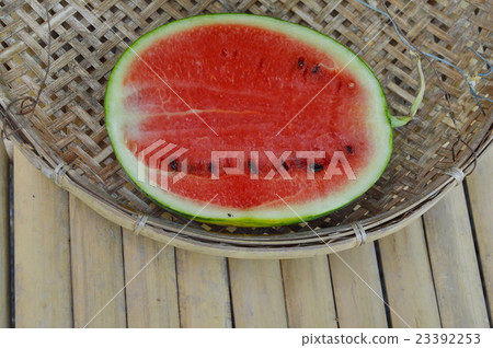 watermelon on bamboo threshing basket watermelon on bamboo threshing basket 23392253