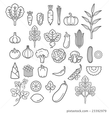 Vegetables icons. Vector Illustration. 23392979