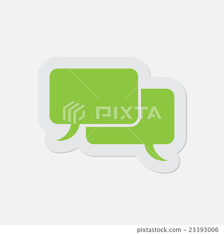simple green icon - speech bubbles 23393006