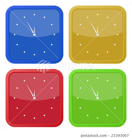 set of four square icons with last minute clock set of four square icons with last minute clock 23393007