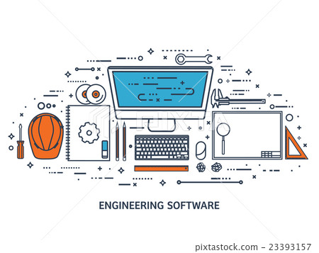 Vector illustration. Engineering and architecture Vector illustration. Engineering and architecture 23393157