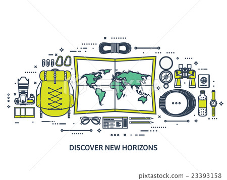 Travel and tourism. Flat style. World, earth map Travel and tourism. Flat style. World, earth map 23393158