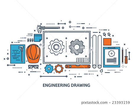 Vector illustration. Engineering and architecture Vector illustration. Engineering and architecture 23393159
