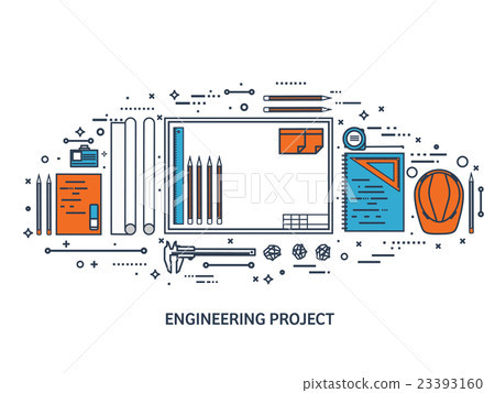 Vector illustration. Engineering and architecture Vector illustration. Engineering and architecture 23393160