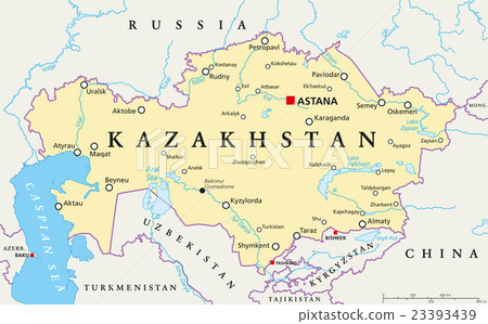 Kazakhstan Political Map 23393439