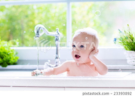 Little baby taking bath Little baby taking bath 23393892