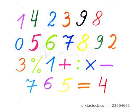 Colorful numerals and symbols - Stock Illustration [23394651] - PIXTA