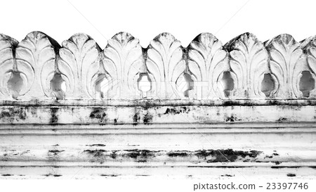 White Temple fence isolated monochrome 23397746