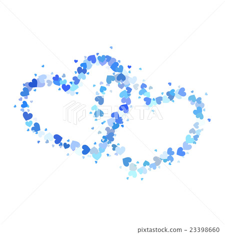 Two blue outline hearts isolated on white Two blue outline hearts isolated on white 23398660
