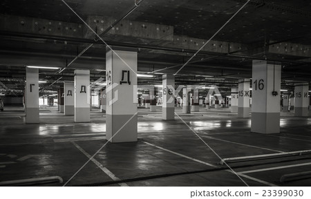Parking garage underground interior Parking garage underground interior 23399030
