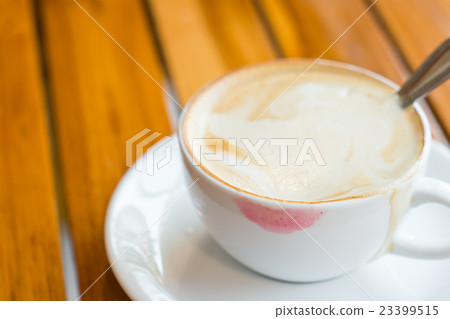 cup of coffee with lipstick cup of coffee with lipstick 23399515