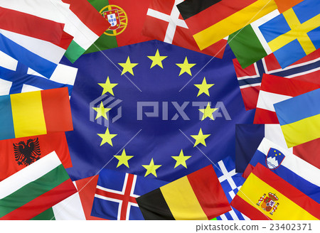 Concept European Flag and Countries without UK Concept European Flag and Countries without UK 23402371