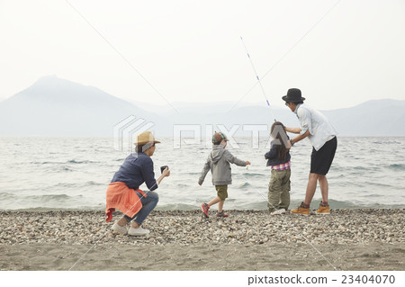 Family camp fishing 23404070