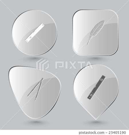 spirit level, feather, caliper. 23405190