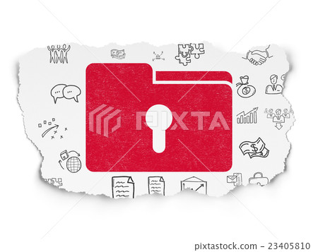 Finance concept: Folder With Keyhole on Torn Paper 23405810