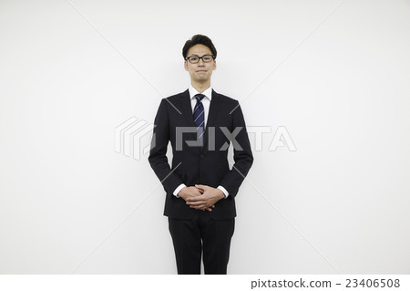 Suit young salaried man white back Suit young salaried man white back 23406508