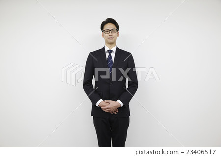 Suit young salaried man white back Suit young salaried man white back 23406517