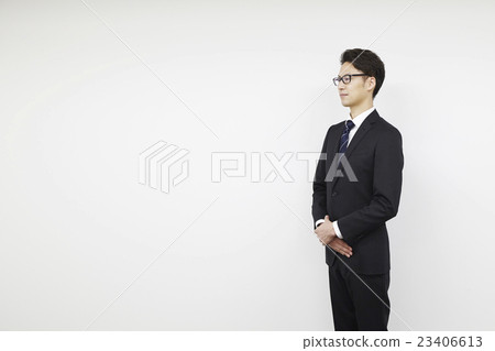 Suit young salaried man white back 23406613